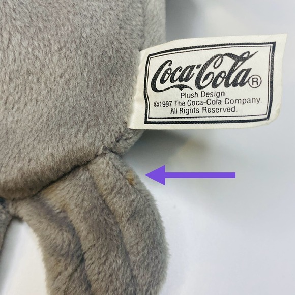 Vintage 1997 Coca-Cola Beanie Plush Seal Wearing Baseball Cap & Holding Coke - Picture 4 of 8